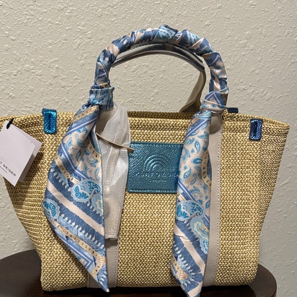 Kurt Geiger Handbags - Beige and Blue Designer Tote Bag